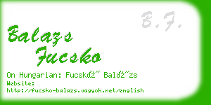 balazs fucsko business card